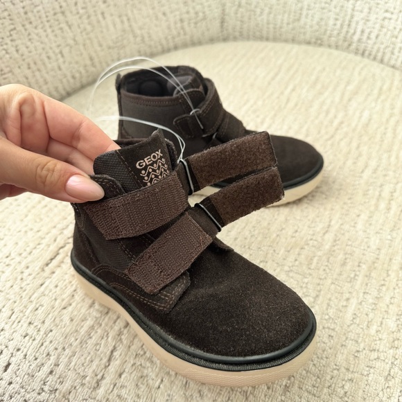 GEOX Boys NEW Suede Leather Boot EU28 Brown High Top Velcro ‘RIDDOCK BOY’ US10.5 - Picture 5 of 6